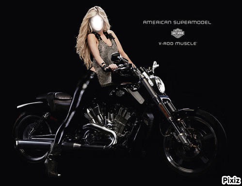 Cadre Harley femme Фотомонтажа