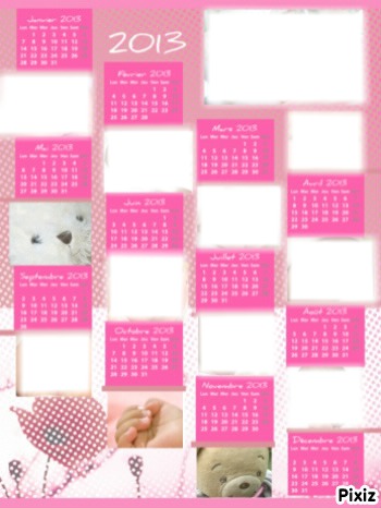 calendrier 2013 bébé Fotomontagem