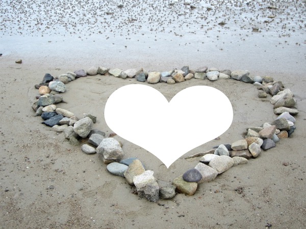 coeur sur le sable Photomontage