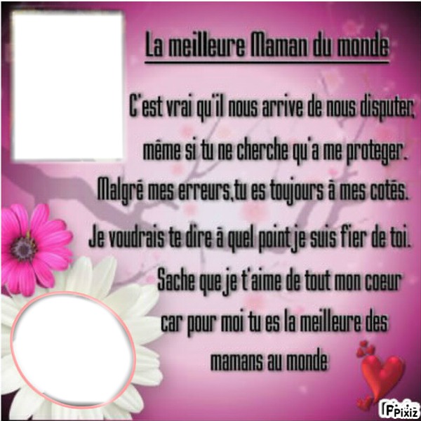 Poeme de La meillleure maman du monde Fotomontāža