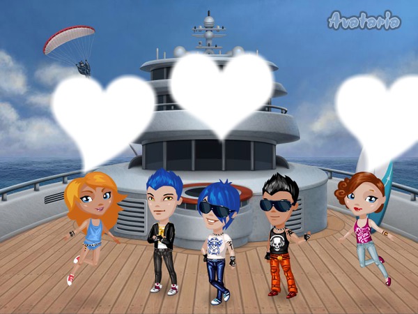mc gui e seus amigos no avataria mc e o de cabelo pra sima e a cor e azul Fotomontáž