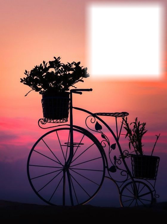 Bicyclette-crépuscule Fotomontáž