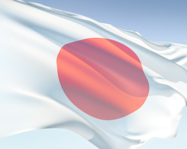 Japan flag フォトモンタージュ