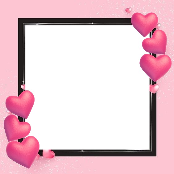 marco y corazones rosado. Fotomontage