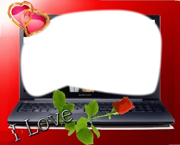 laptop dan hình Fotomontaža