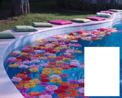 piscina com flores Fotomontagem