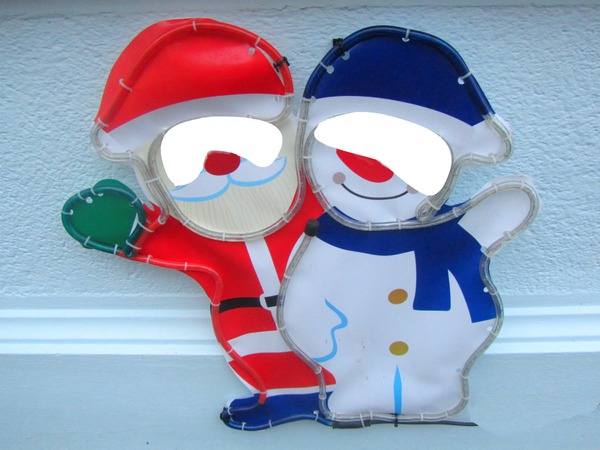Père Noël et bonhomme de neige Montage photo