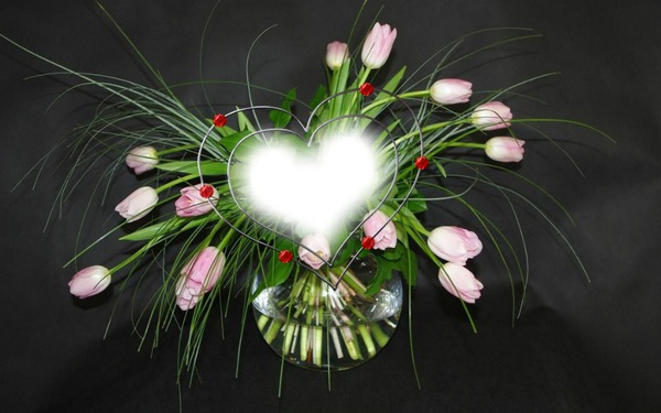 Bouquet de Tulipes Photo frame effect