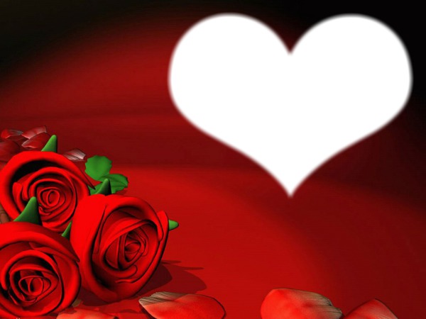 coeur rose rouge Photomontage