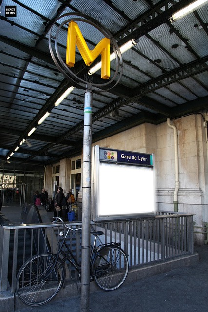 Panneau Station de Métro Gare de Lyon Photo frame effect