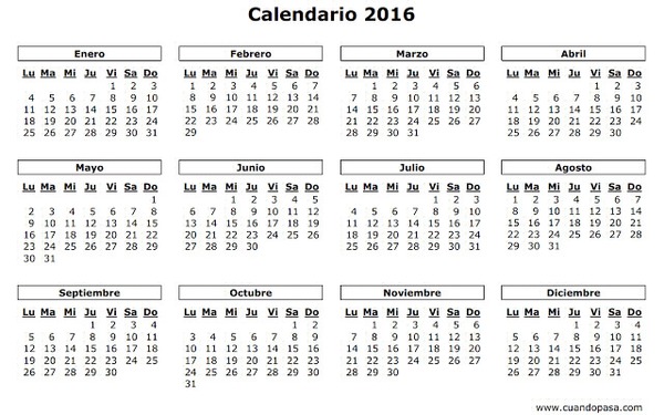 calendario 2016 Fotomontaggio