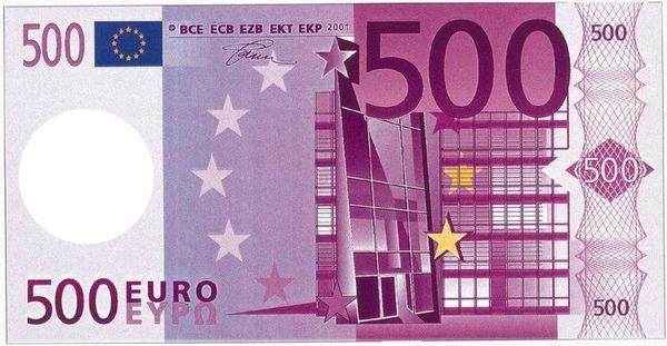 500 Euro Fotomontagem
