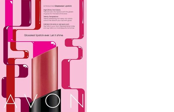 Avon Glazewear Lipstick Advertising Photo frame effect
