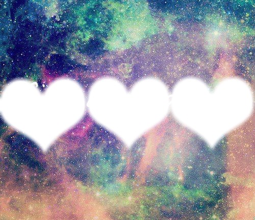 coeur dans la galaxy Photo frame effect