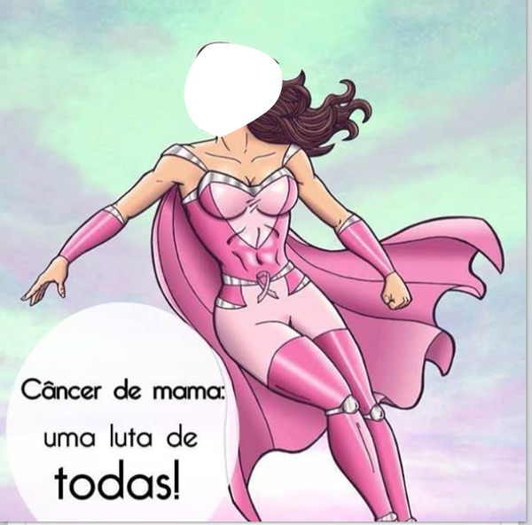 mulher maravilha contra o cancer de mama Fotomontáž