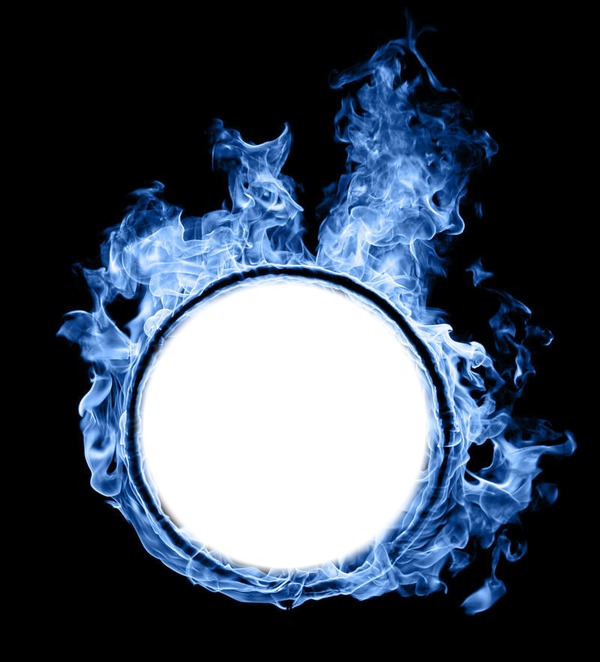 blue flame circle Photo frame effect
