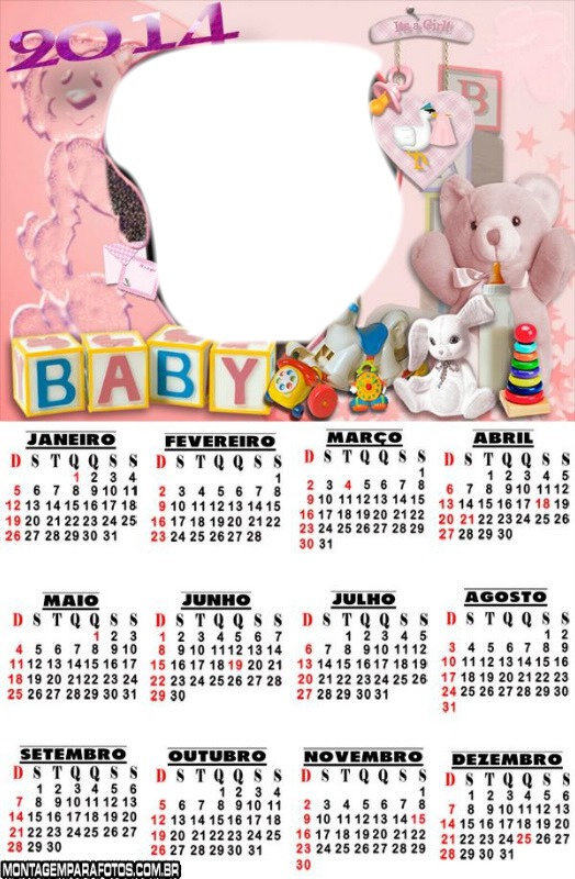 Calendário 2014 Baby Lolo Fotomontaža