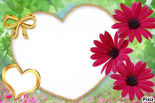 Coeurs avec fleurs Фотомонтаж