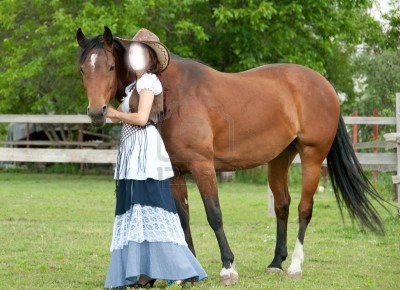 jeune fille et son cheval Fotomontaža