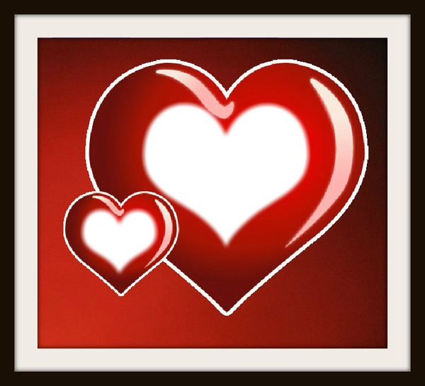 2 heart love frame Valokuvamontaasi