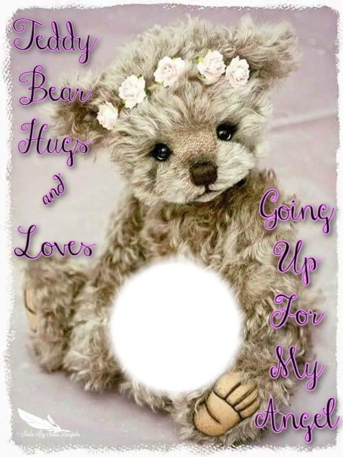 teddy bear hugs going up  for my angel Montage photo