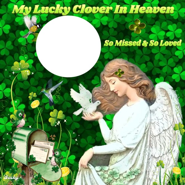 my lucky clover in heaven Montaje fotografico