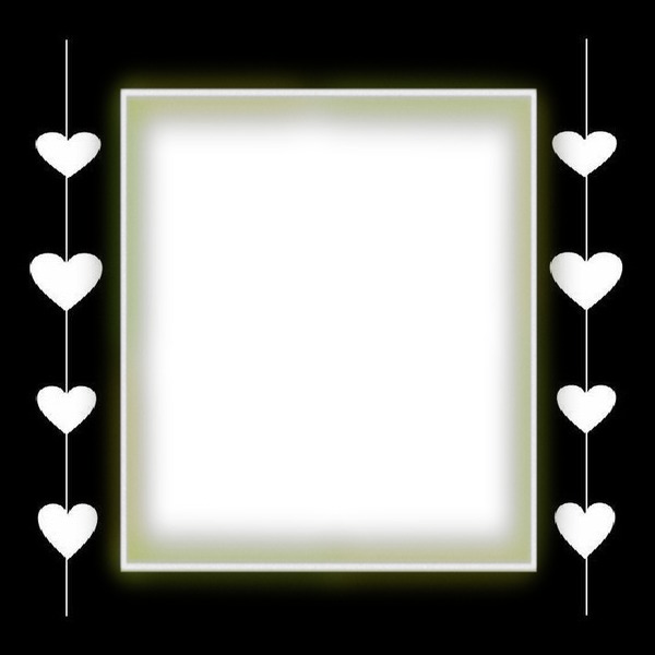 marco negro y corazones blancos Photomontage