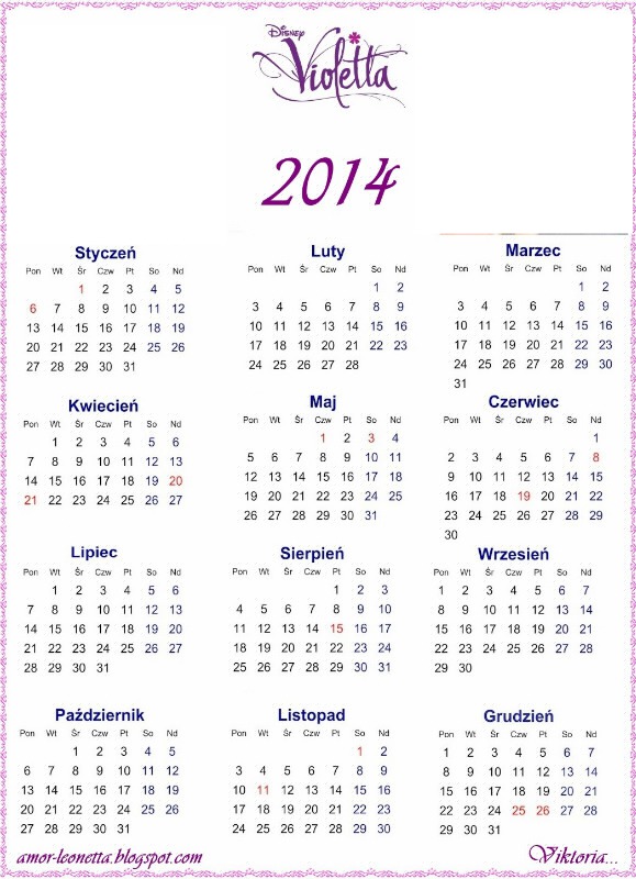 Kalendarz 2014 Montage photo