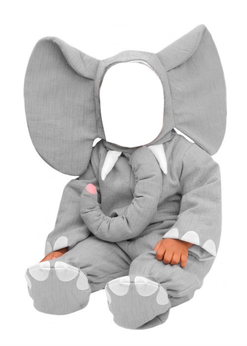 Mascara de elefante para bebe Fotomontaggio