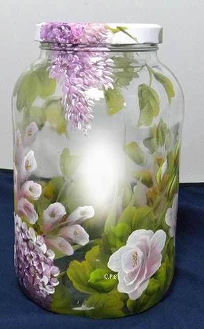 Cc frasco con flores Montaje fotografico