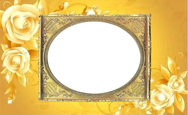 Gold Frame and Wallpaper Montage photo