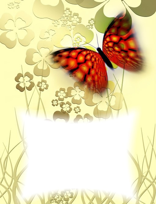 Papillon-trèfles à 4 feuilles Montage photo