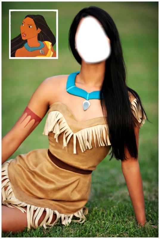 Seu Rosto No corpo da Pocahontas! Fotomontaža