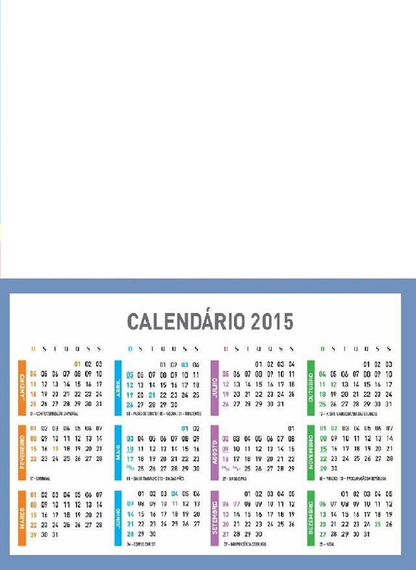 calendario  2015 Fotomontáž