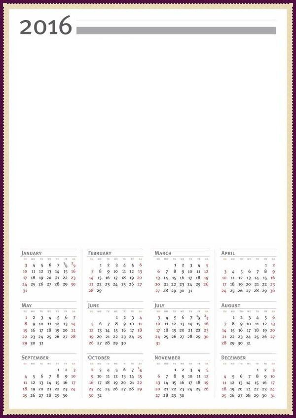 calendrier 2016 Fotomontaż