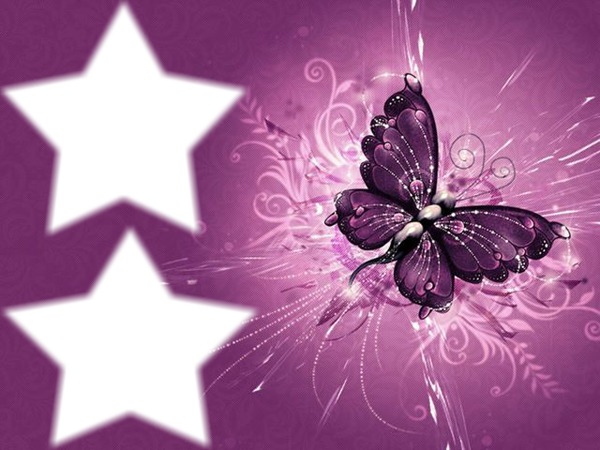 papillon et ses 2 étoiles Фотомонтажа
