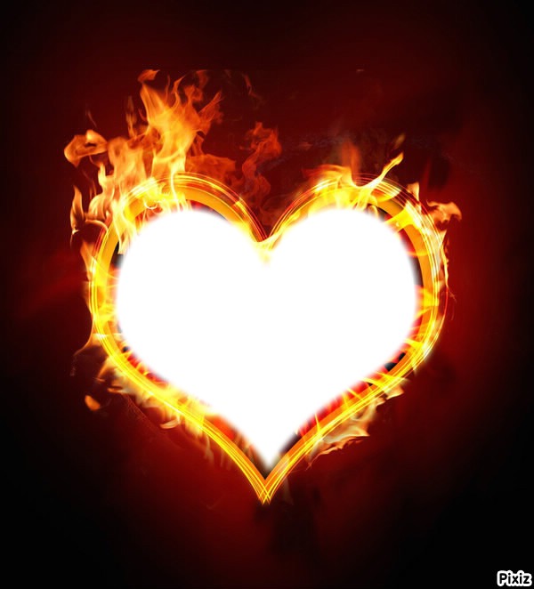 coeur en feu Montage photo