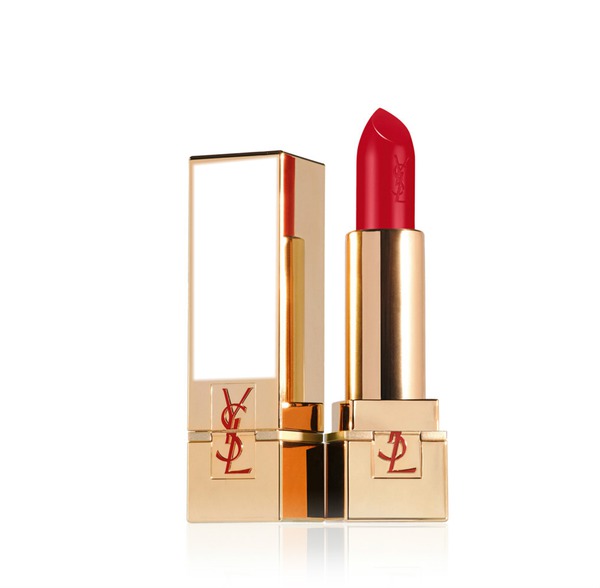 Yves Saint Laurent Rouge Pur Couture Golden Lustre Ruj Rouge Helios フォトモンタージュ