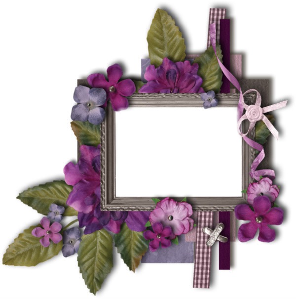 cadre aux fleurs violettes Φωτομοντάζ