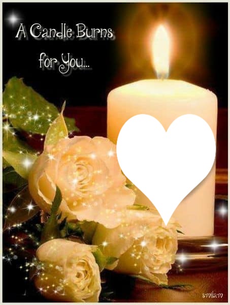 a candle burns for you Photo frame effect