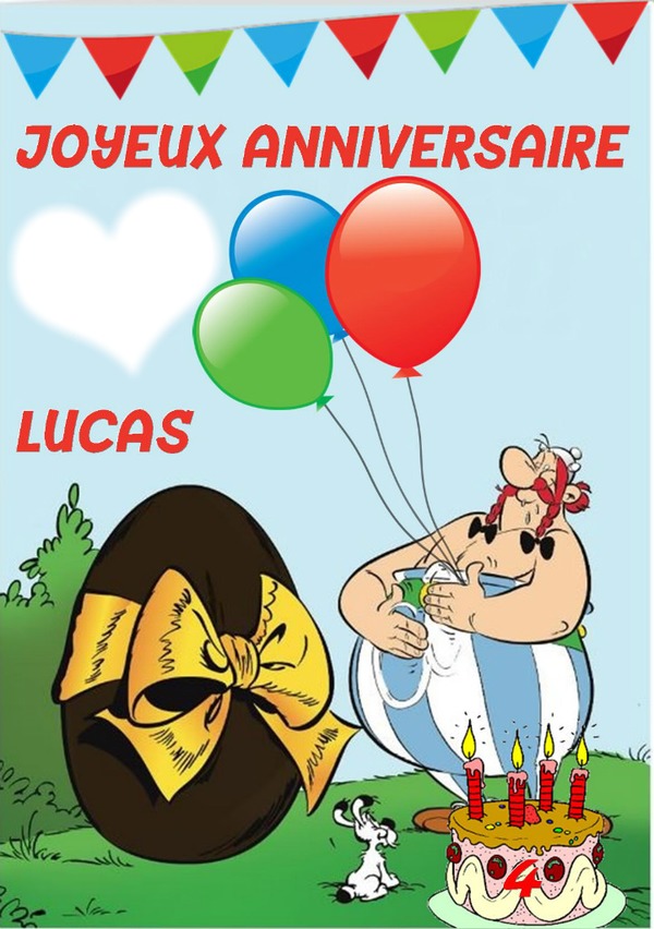 Joyeux anniversaire Lucas Fotomontaža