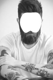 barba noir et blanc Fotomontaža