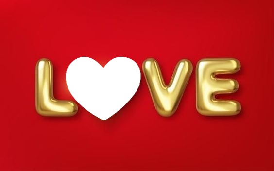 Love, letras doradas Fotomontažas