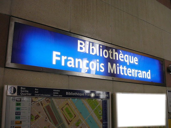 Bibliothèque François Mitterrand Station Métro Fotomontaža