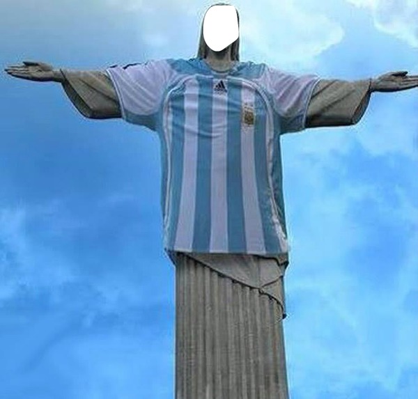 cristo redentor camiseta argentina Fotomontaggio