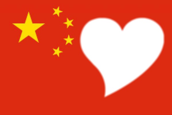 China flag Photomontage