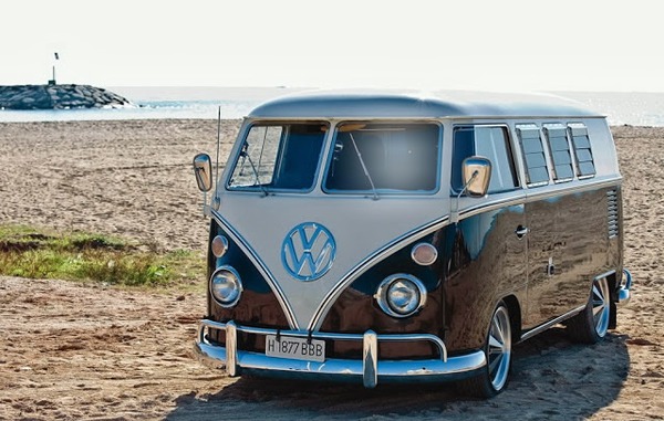 furgoneta hippie Montaje fotografico