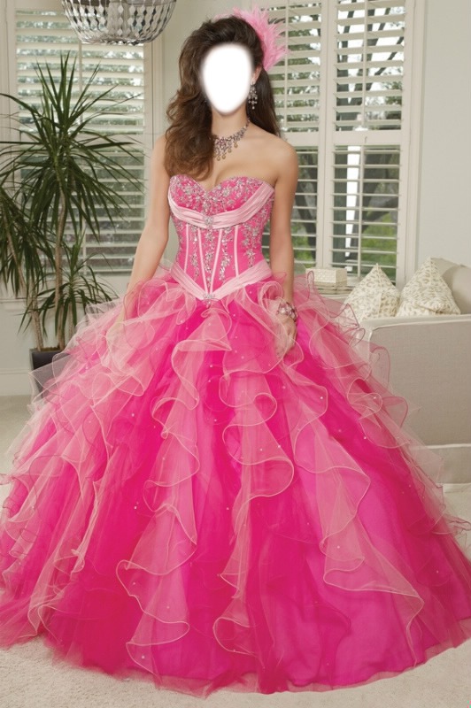 pink dress Montaje fotografico