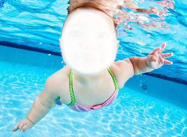 bébé nage Fotomontage
