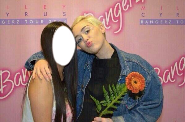 miley and 1 fan Montage photo